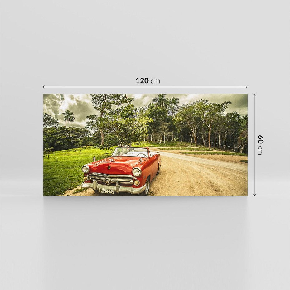 Obraz na płótnie 120x60 - Retro Samochód w Kubańskiej Opowieści - samochód, retro
