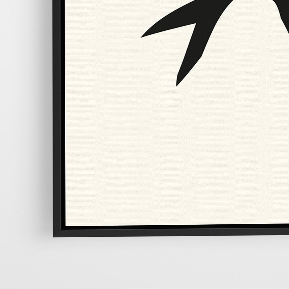 Obraz w ramie 70x100 - Kreatywne Echa - jaskółki, minimalizm - rama czarna