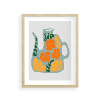 Plakat w ramie 50x70 - Kolorystyczna Ekspresja - czajnik, abstrakcja - rama drewno
