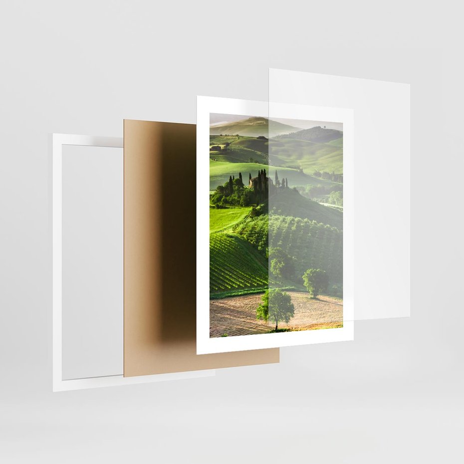 Plakat w ramie 40x50 - Prowansja: malownicze winnice w kraju Włoch - Prowansja, Włochy - rama biała