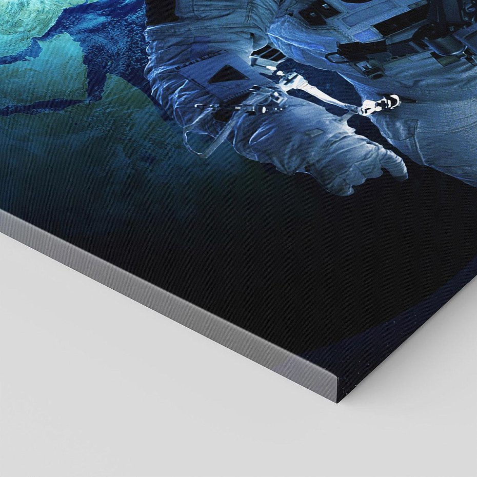 Obraz na płótnie 120x60 - kosmiczna podróż - kosmonauta, ziemia