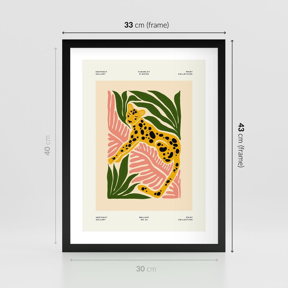 Plakat w ramie 30x40 - Rozkwitające Odbicia - nowoczesny plakat, gepard - rama czarna