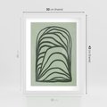 Plakat w ramie 30x40 - Zielonkawy Uścisk Natury - abstrakcyjny zielony motyw, skandynawski design - rama biała