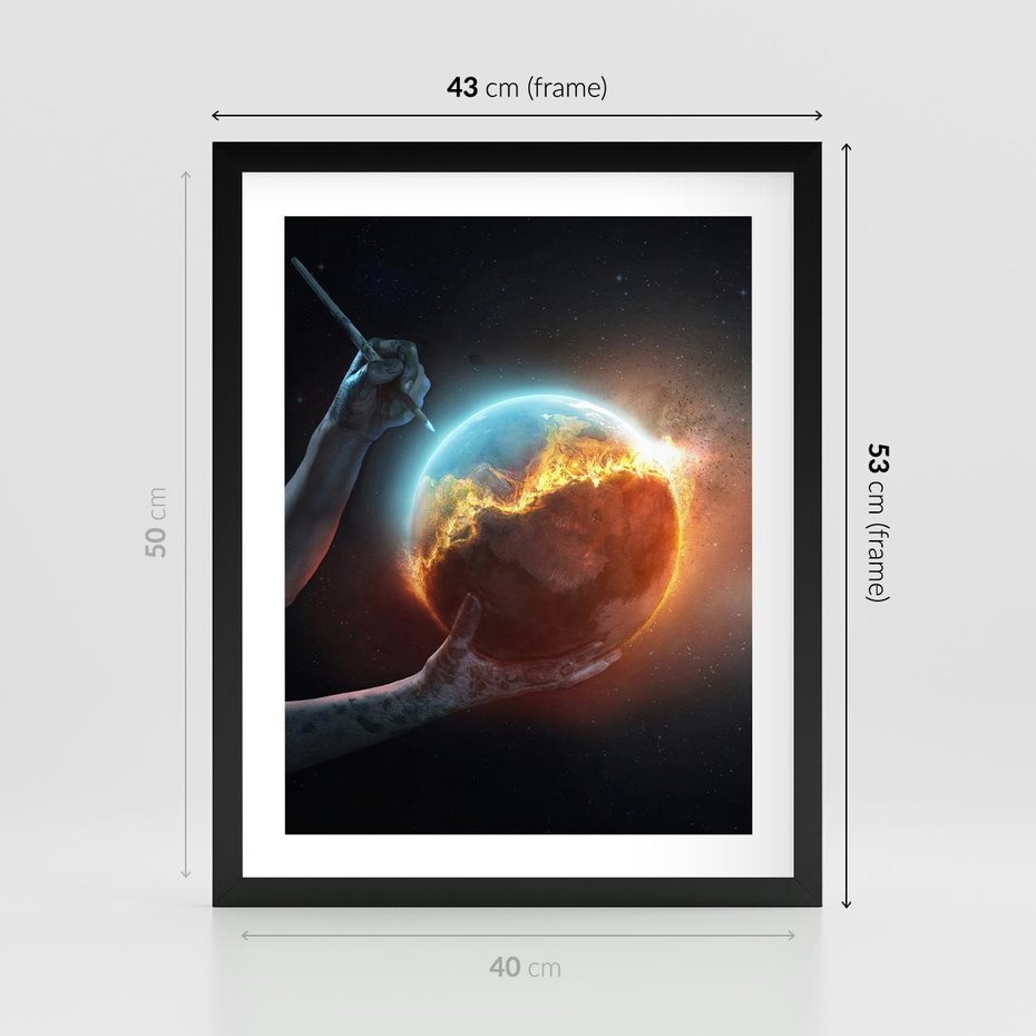 Plakat w ramie 40x50 - Nieznane przestrzenie - planeta, kosmos - rama czarna