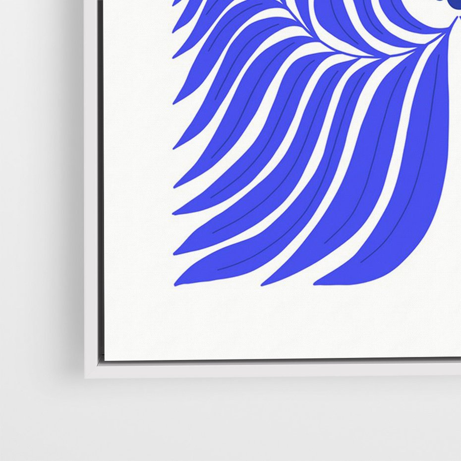 Obraz w ramie 70x100 - Etniczne Rekwizyty - etniczne roślinne wzory, granat - rama biała