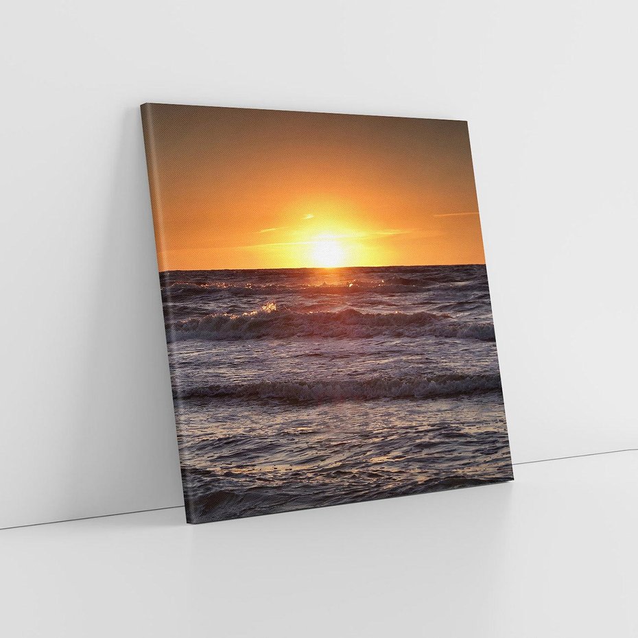 Obraz na płótnie 60x60 - Zachód Słońca Nad Morzem - zachód słońca,