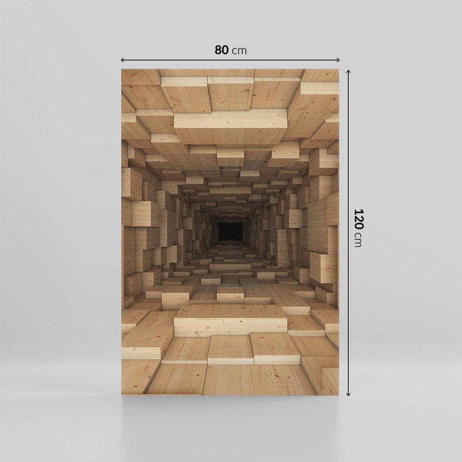 Obraz na płótnie 80x120 - Abstrakcyjny 3D tunel: Podróż w głębię - 3D, tunel