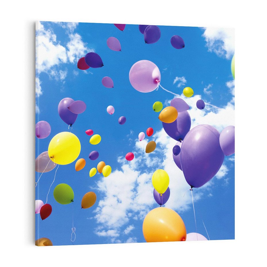 Obraz na płótnie 50x50 - Niebo pełne balonów - niebo, balony