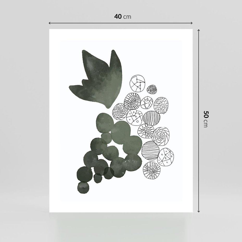 Plakat bez ramy 40x50 - Grono Abstrakcji - minimalistyczny plakat, winogrona