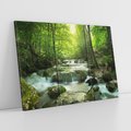 Obraz na płótnie 120x80 - Ukojenie strumienia: Spotkanie z naturą - strumyk, las