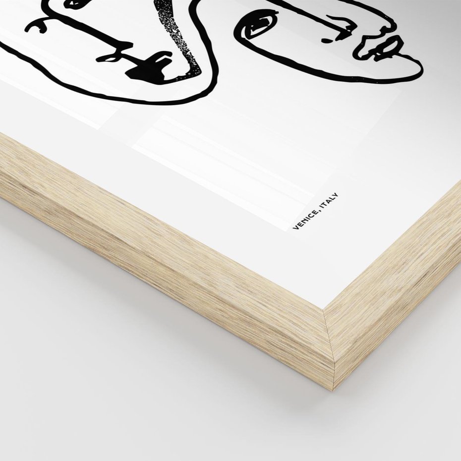 Plakat w ramie 30x40 - Rozbijające Granice Boho - boho sztuka, twarze - rama drewno