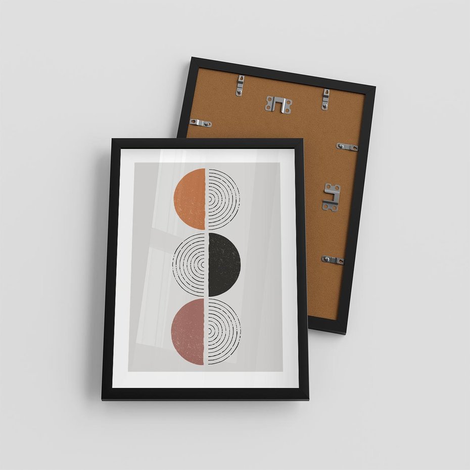 Plakat w ramie 30x40 - Eksperymenty z Geometrią - geometryczny plakat, sztuka nowoczesna - rama czarna