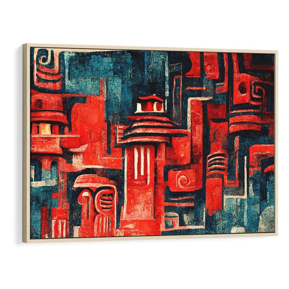 Obraz w ramie 120x80 - Mistyka Wschodnich Światów - orientalna sztuka, nawiązanie do Japonii - rama drewno