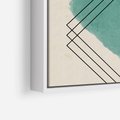 Obraz w ramie 50x50 - Impresje Przestrzeni - akwarelowa plama, geometryczne szkicowane kształty - rama biała