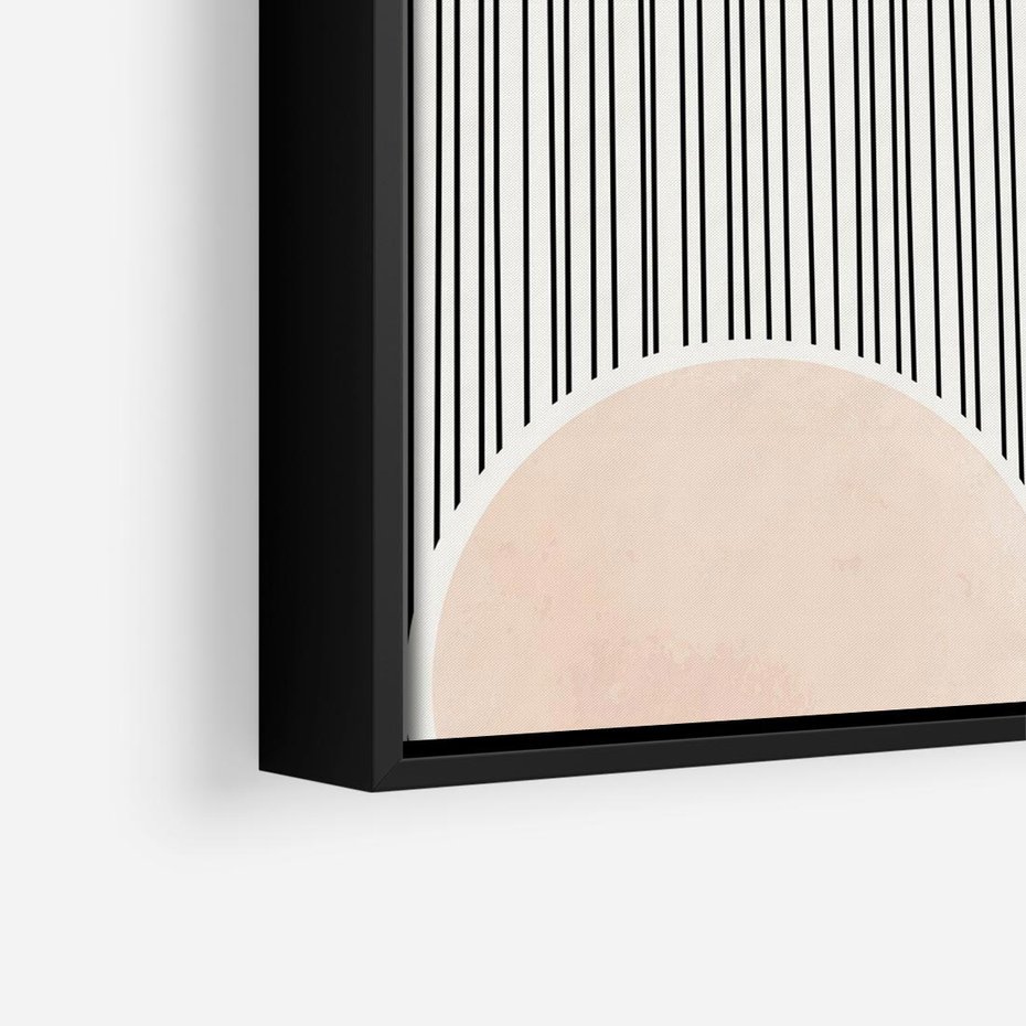 Obraz w ramie 50x50 - Przenikające Kształty - abstrkacyjna nowoczesna sztuka, koła okręgi - rama czarna