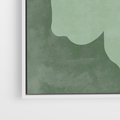 Obraz w ramie 50x70 - Kształty Zieleni - abstrakcyjny kształt, zielony plakat - rama biała