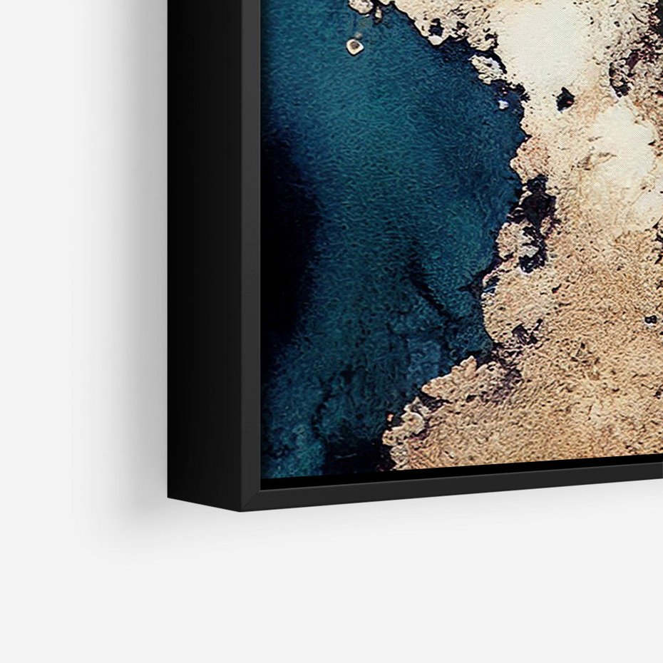 Obraz w ramie 50x70 - Elegancki Impuls - abstrakcyjne plamy, rozlana farba - rama czarna