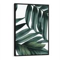 Obraz w ramie 50x70 - Ruchome liście czasu - liście palmy, tropikalne - rama czarna