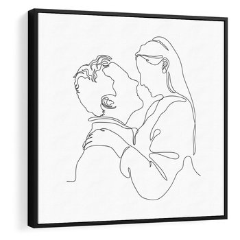 Obraz w ramie 50x50 - Bezgraniczne Tańce - para zakochanych, kobieta i mężczyzna - rama czarna