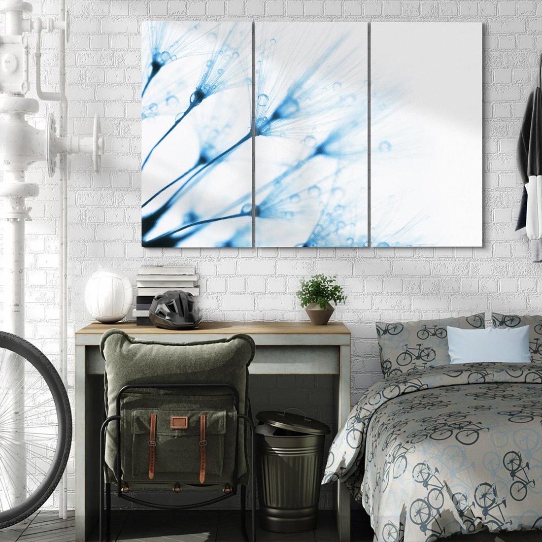 Obraz na płótnie 120x80 - Kwiat w kroplach wody - kwiat, krople