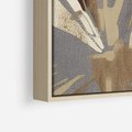 Obraz w ramie 80x120 - Szept roślinnych emocji - olejna abstrakcja, złoto i brąz - rama drewno