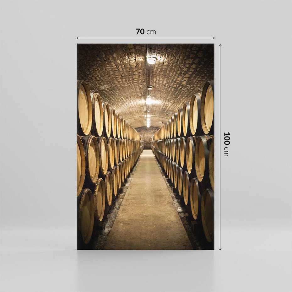 Obraz na płótnie 70x100 - Winniczka - winnica, beczki