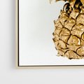 Obraz w ramie 80x80 - Ekskluzywny Akcent - złoty, ananas - rama drewno