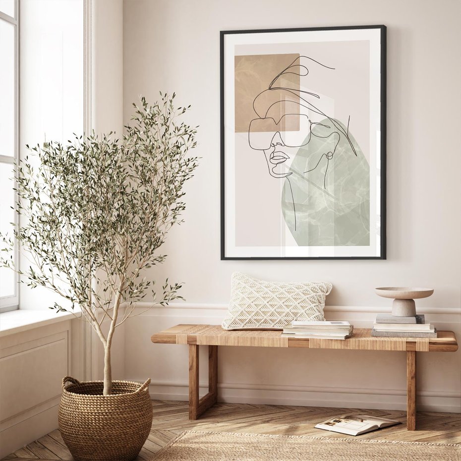 Plakat w ramie 40x50 - Geometria i Szkic - nowoczesny obraz, grafika - rama czarna