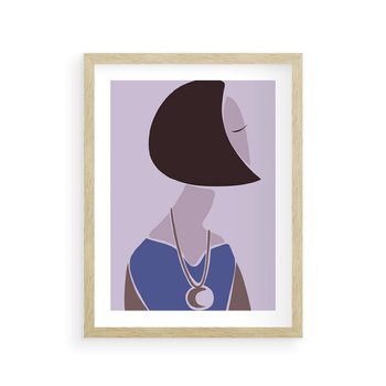 Plakat w ramie 40x50 - Kobieca Esencja - nowoczesny plakat, modern art - rama drewno