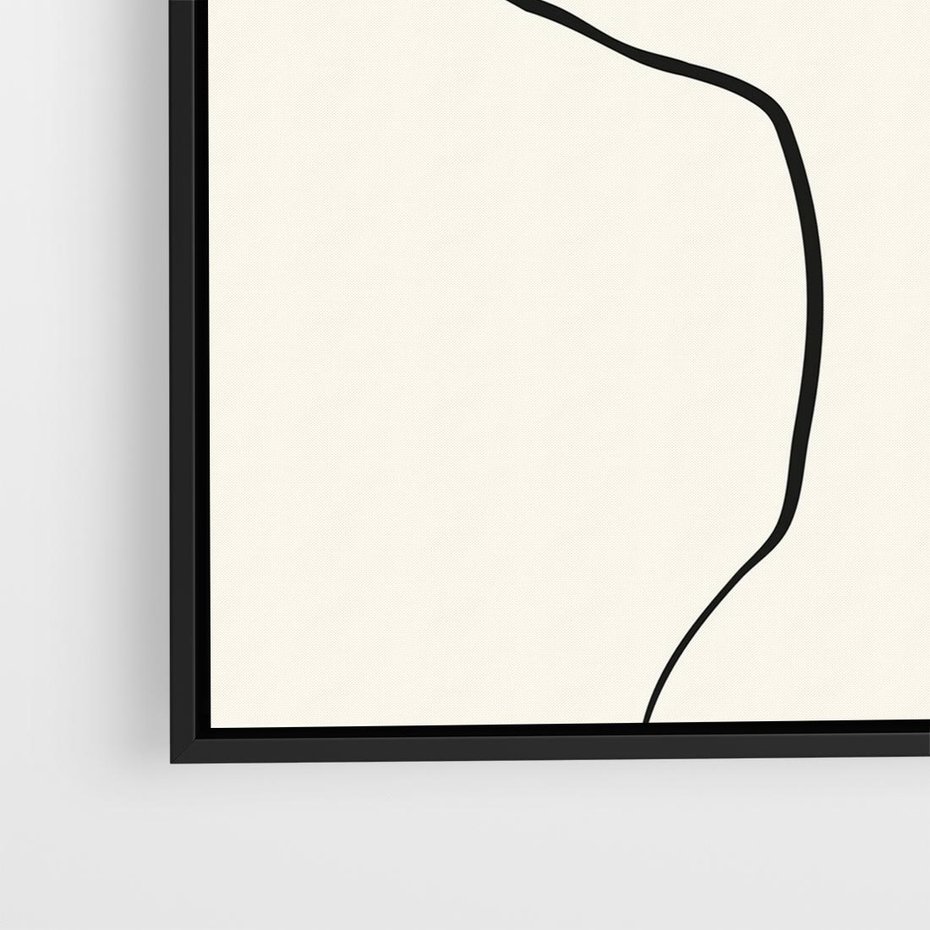 Obraz w ramie 50x50 - Tajemniczy Rytm - kobieta, posąg - rama czarna