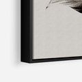Obraz w ramie 100x70 - Szepczący Liść - szkic, czarno biały - rama czarna