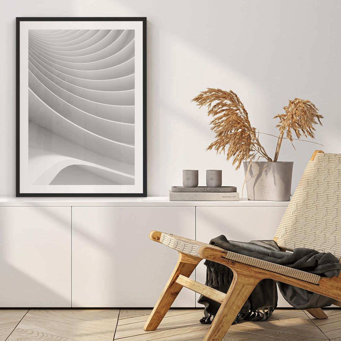 Plakat w ramie 50x70 - Geometryczna Harmonia - geometryczne, kształty - rama czarna