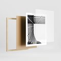 Plakat w ramie 40x50 - Minimalizm Wysokości - architektura, czarno białe zdjęcie - rama drewno