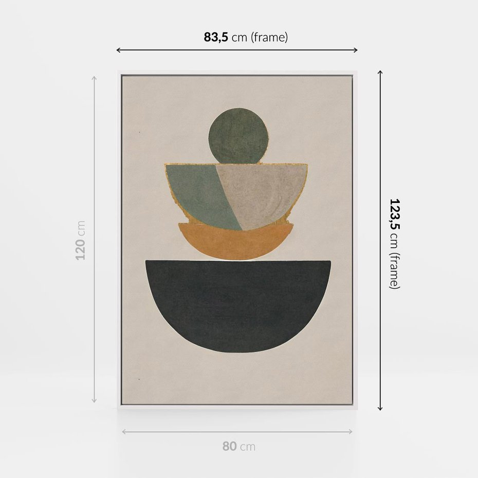 Obraz w ramie 80x120 - Podróżne Refleksyjne Odbicia - abstrakcyjny obraz, kolory ciepłe - rama biała