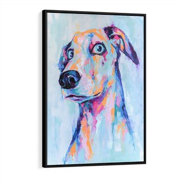 Obraz w ramie 50x70 - Cześć! Jak się Masz? - obraz olejny, zabawna sztuka - rama czarna