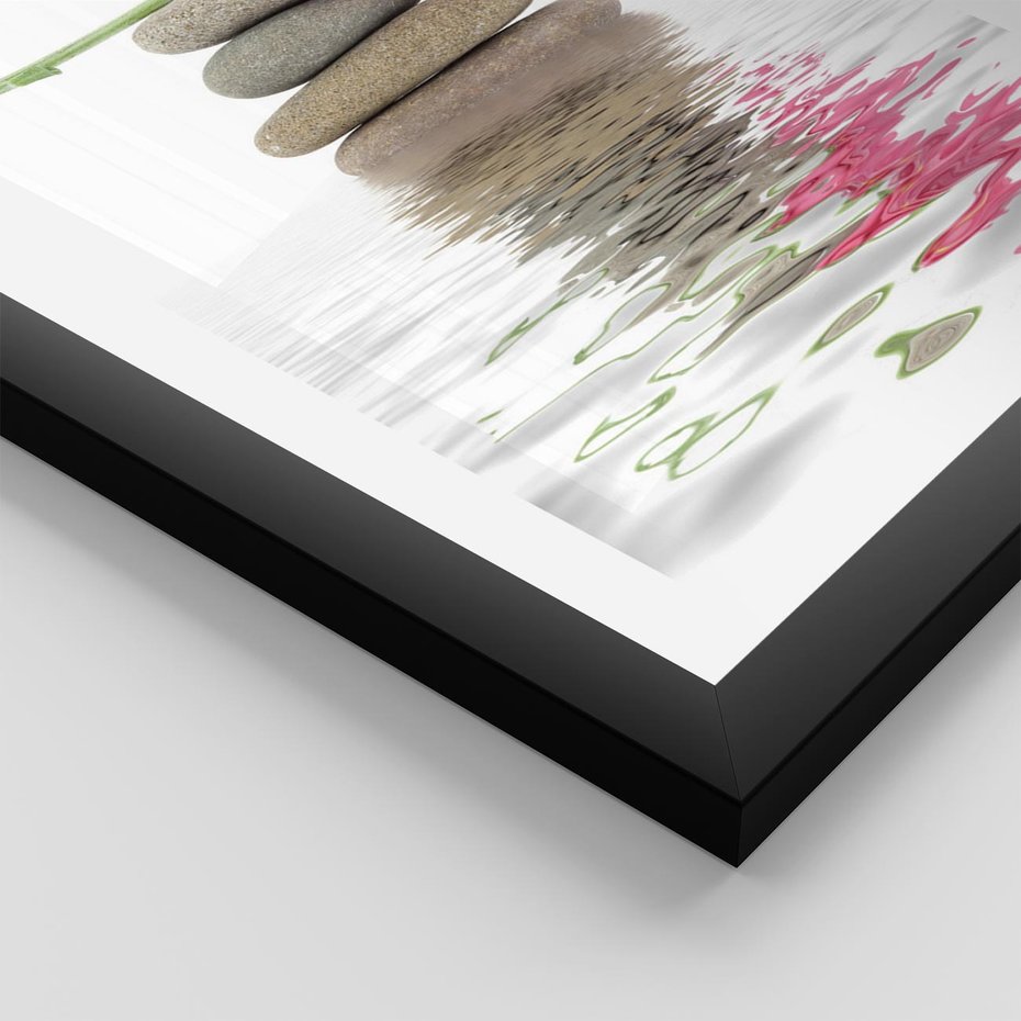 Plakat w ramie 30x40 - Kwiatowe japońskie spa - japońskie, spa - rama czarna