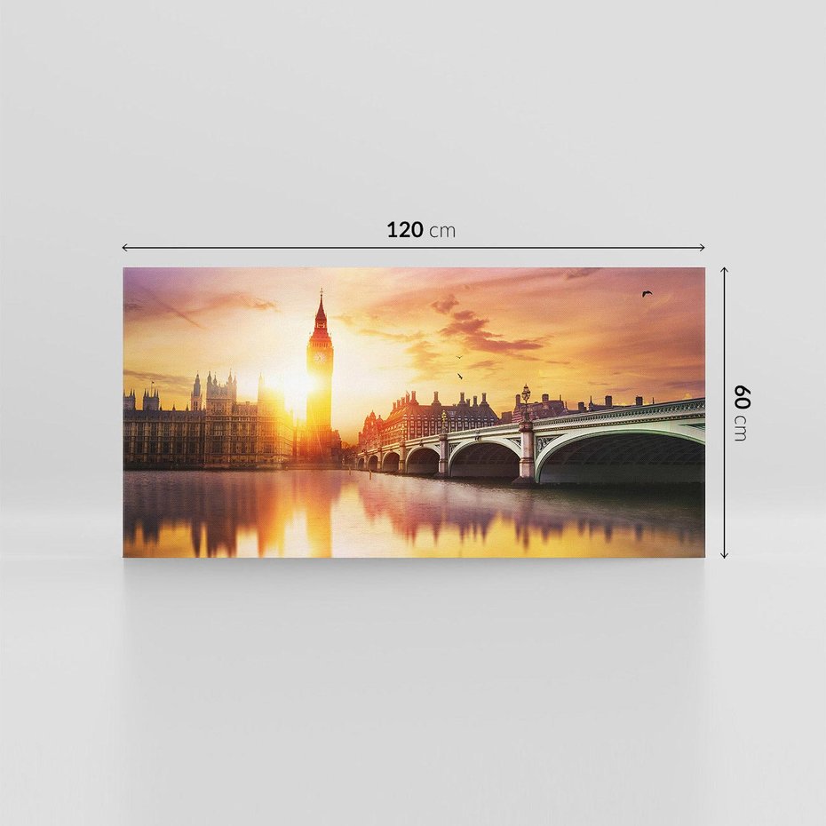 Obraz na płótnie 120x60 - Zachód słońca nad Big Benem i mostem - zachód, słońca