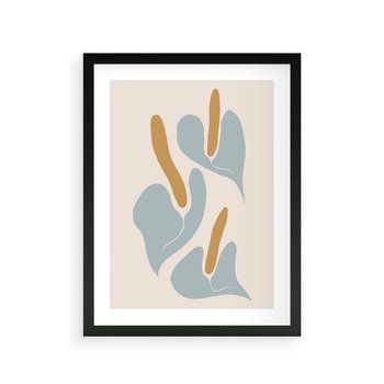 Plakat w ramie 50x70 - Kwiaty Pasteli - kwiaty, nowoczesne i minimalistyczne - rama czarna