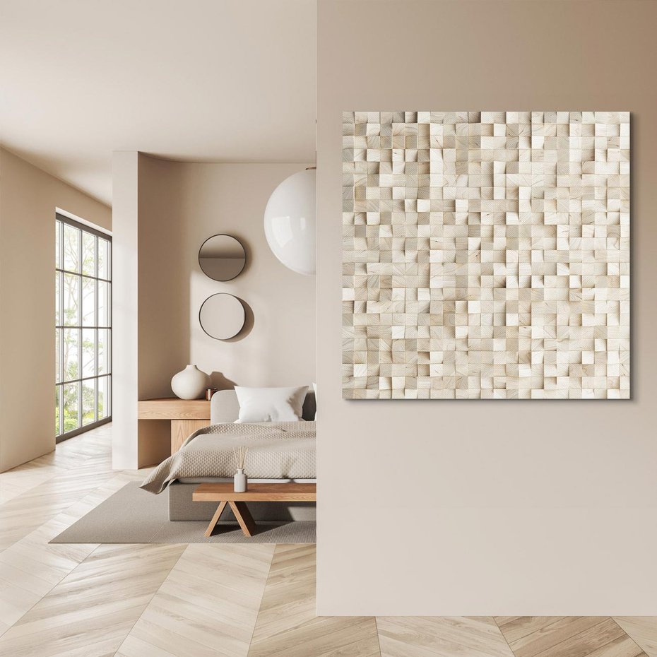 Obraz na płótnie 70x70 - Geometryczne 3D: Abstrakcyjna Harmonia - geometryczne, 3D