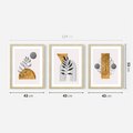 Zestaw obrazy w ramie 40x50 galeria - Złoto, liście, geometria - rama drewno