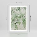 Plakat w ramie 50x70 - Jasnozielone Liście w Kompozycji - liście, jasna zieleń - rama biała