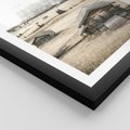 Plakat w ramie 30x40 - Chatka w Górskiej Sepii - domek w górach, chatka - rama czarna