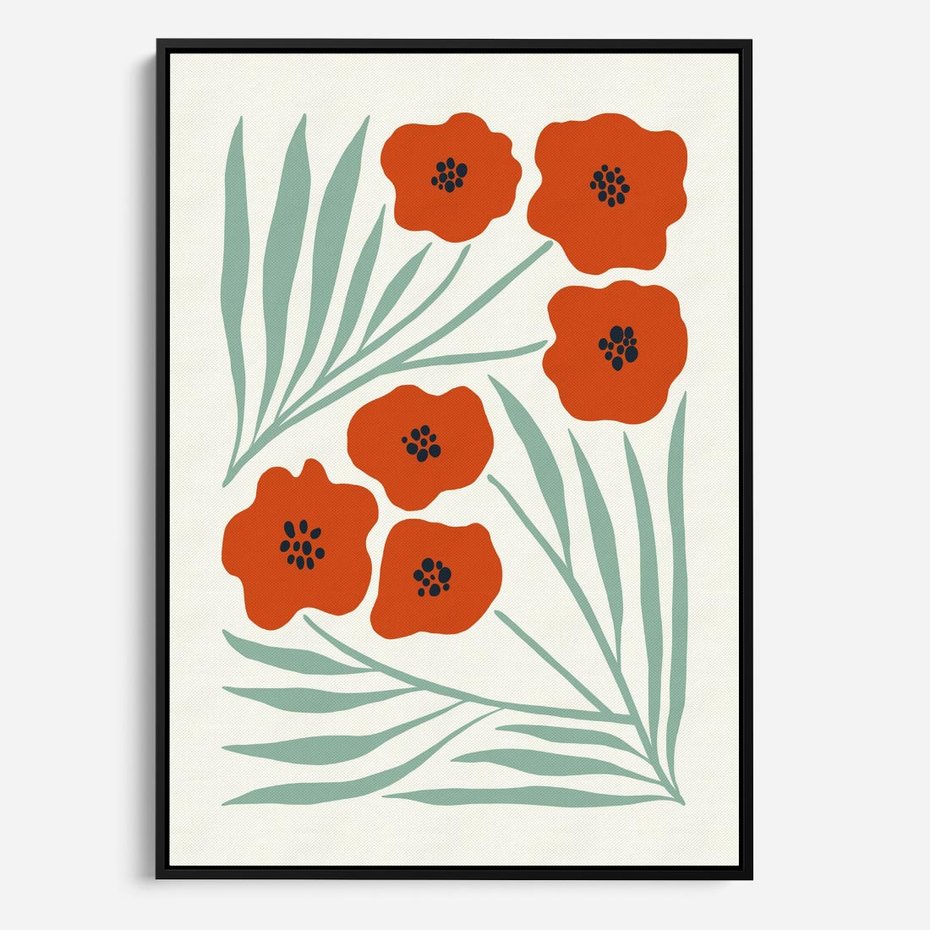 Obraz w ramie 50x70 - Makowe Odkrycie - czerwone kwiaty, maki - rama czarna