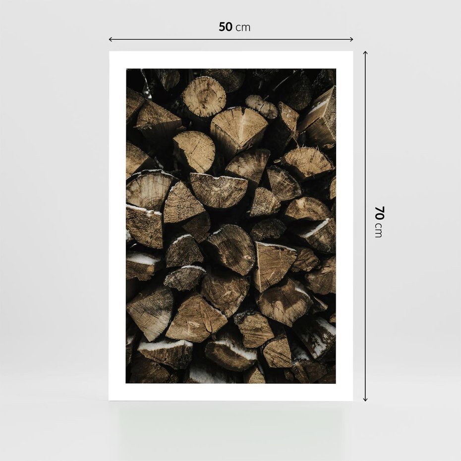 Plakat bez ramy 50x70 - Piękno Prostej Formy - drewno, kłody