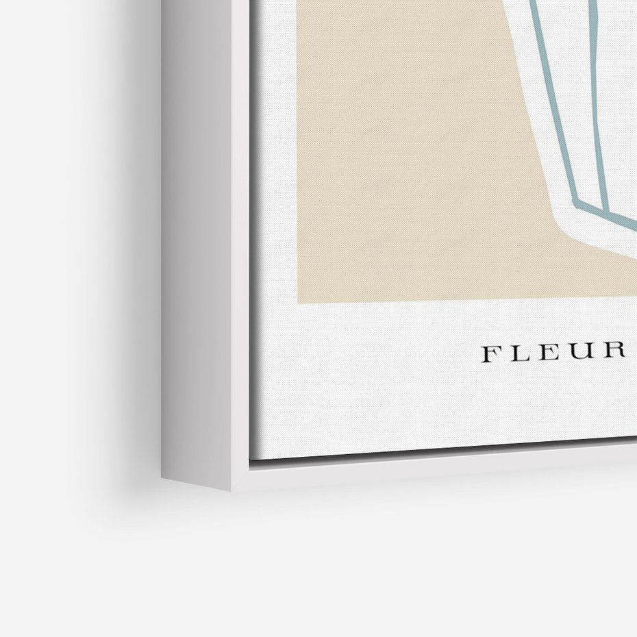 Obraz w ramie 50x70 - Rytmy Nowych Wizji - abstrakcyjne liście, tropikalne w wazonie - rama biała