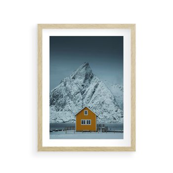 Plakat w ramie 30x40 - Urok Norweskich Domków - Skandynawia, Norwegia - rama drewno
