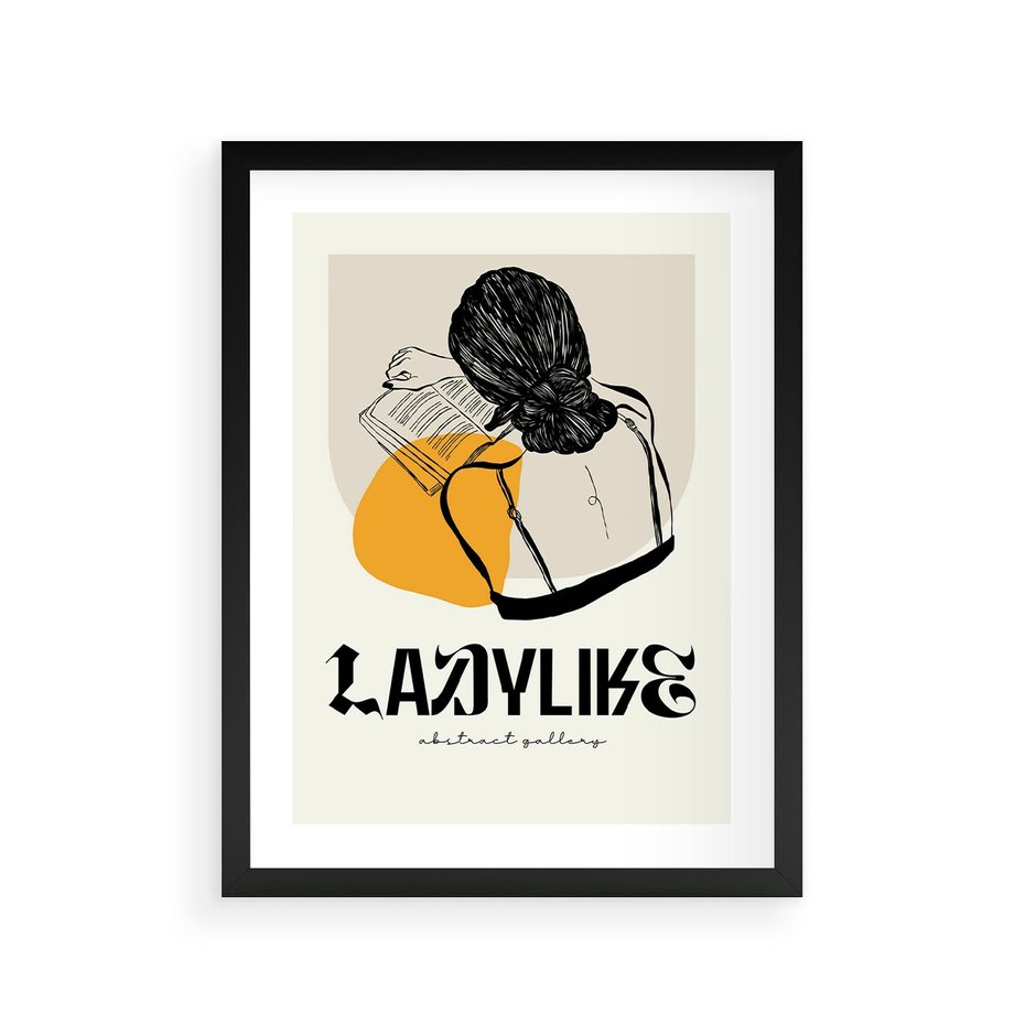 Plakat w ramie 30x40 - Kobiecość w Literach - grafika, nowoczesność - rama czarna