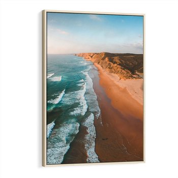 Obraz w ramie 80x120 - Z Lotu Ptaka - fotografia, plaża - rama drewno