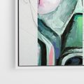 Obraz w ramie 80x80 - Niezakończona Piękność - abstrakcyjny obraz olejny, portret kobiety - rama biała