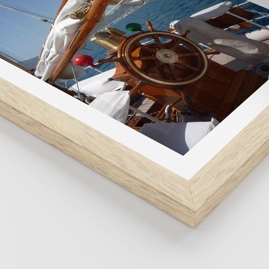 Plakat w ramie 30x40 - Podróż Morska - statek, ster - rama drewno